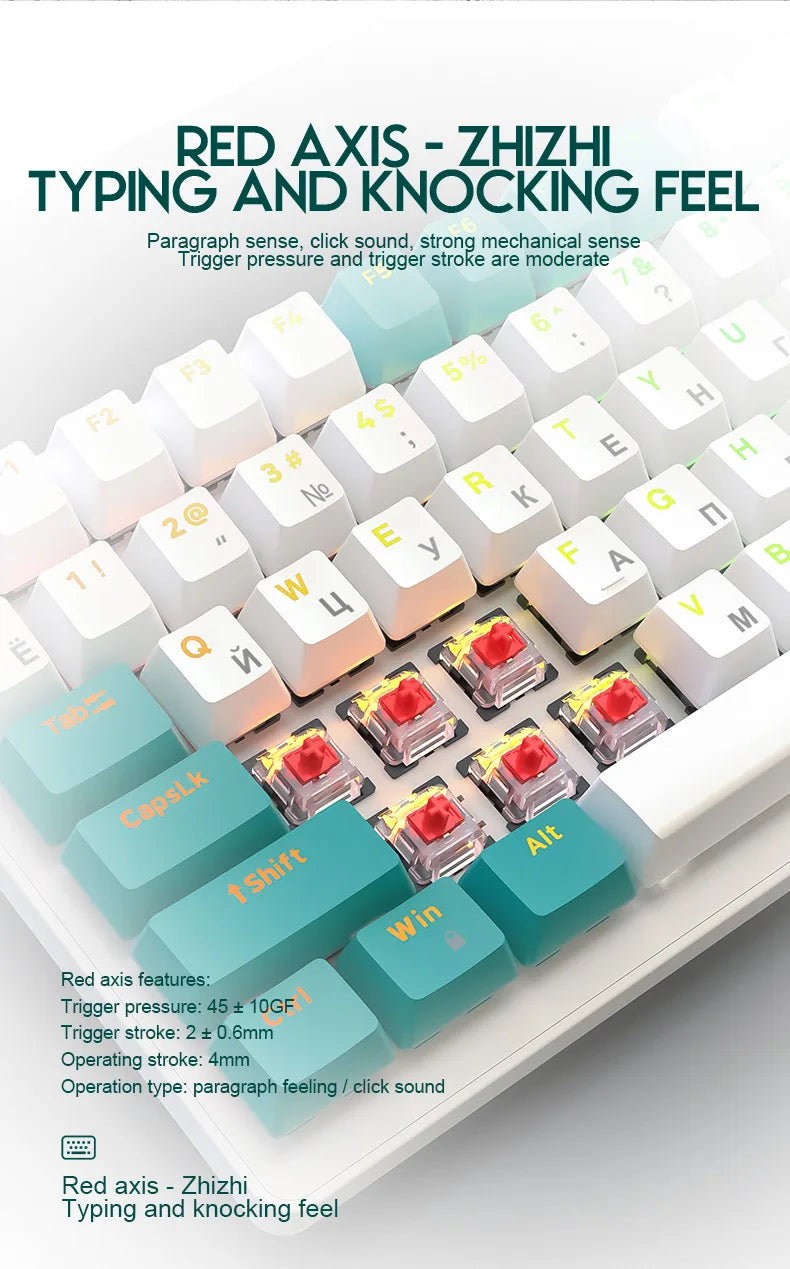 Free Wolf K3 Russian Mechanical Keyboard 980 Hot-swappable Axis Game Keyboard Computer Customized Keyboard