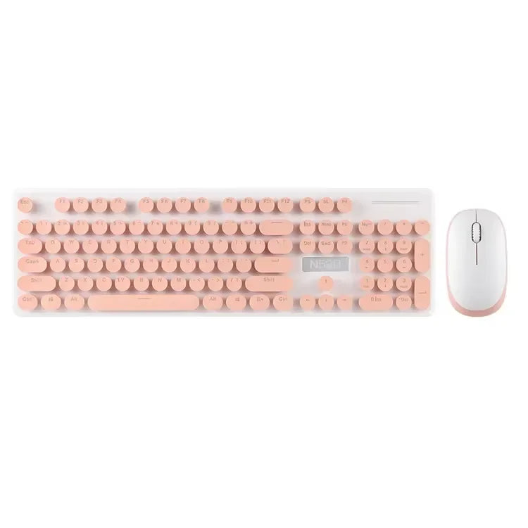 High Sensitivity N520 Wireless Keyboard 10m Transmission Distance USB Plastic Chocolate Vintage Key Hat Fashion Keyboard New