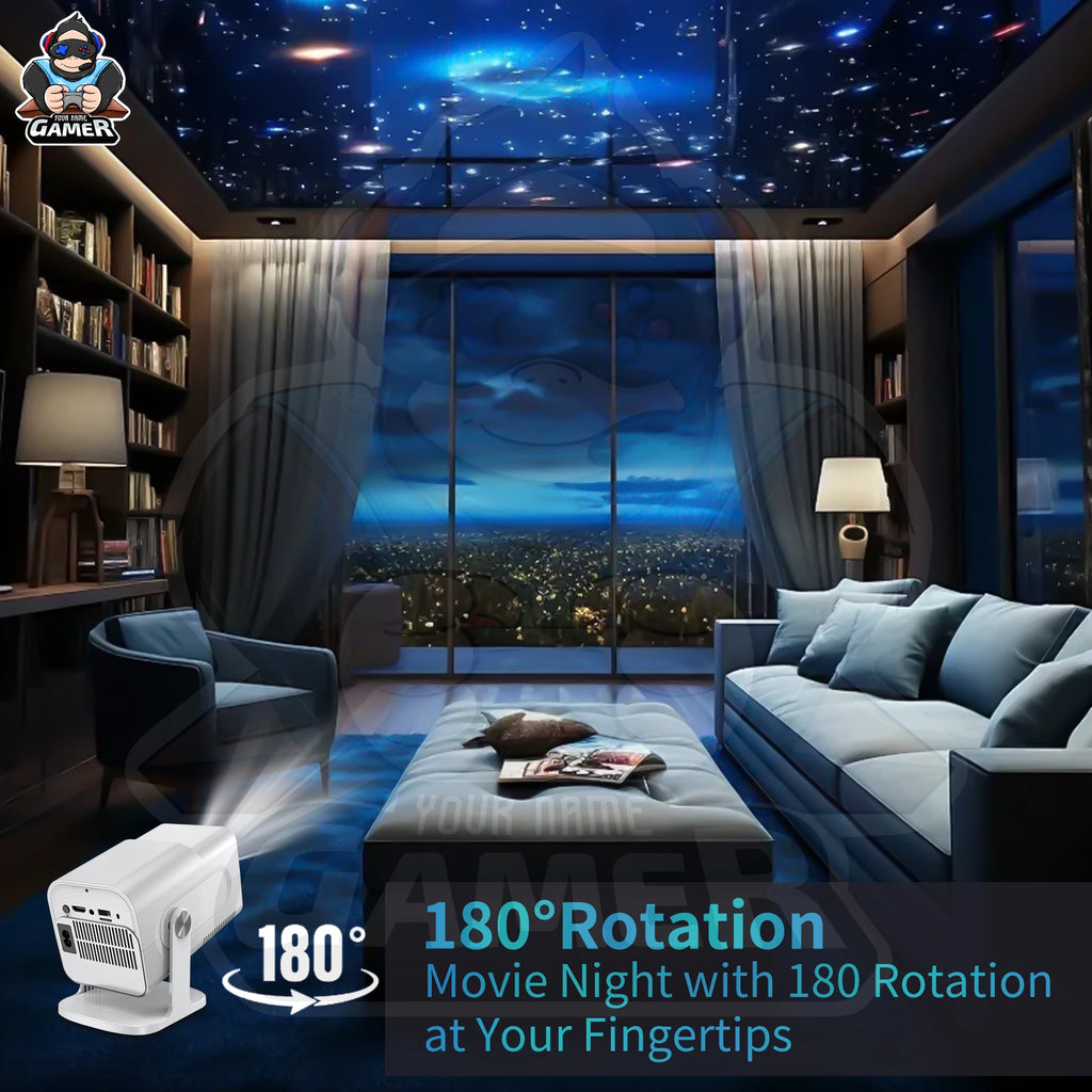 Latest HCS350 max Gaming Projector Allwinner H713 3D 4k HD Android 11 High Lumen Wireless Smart Projector with Wireless Gamepad