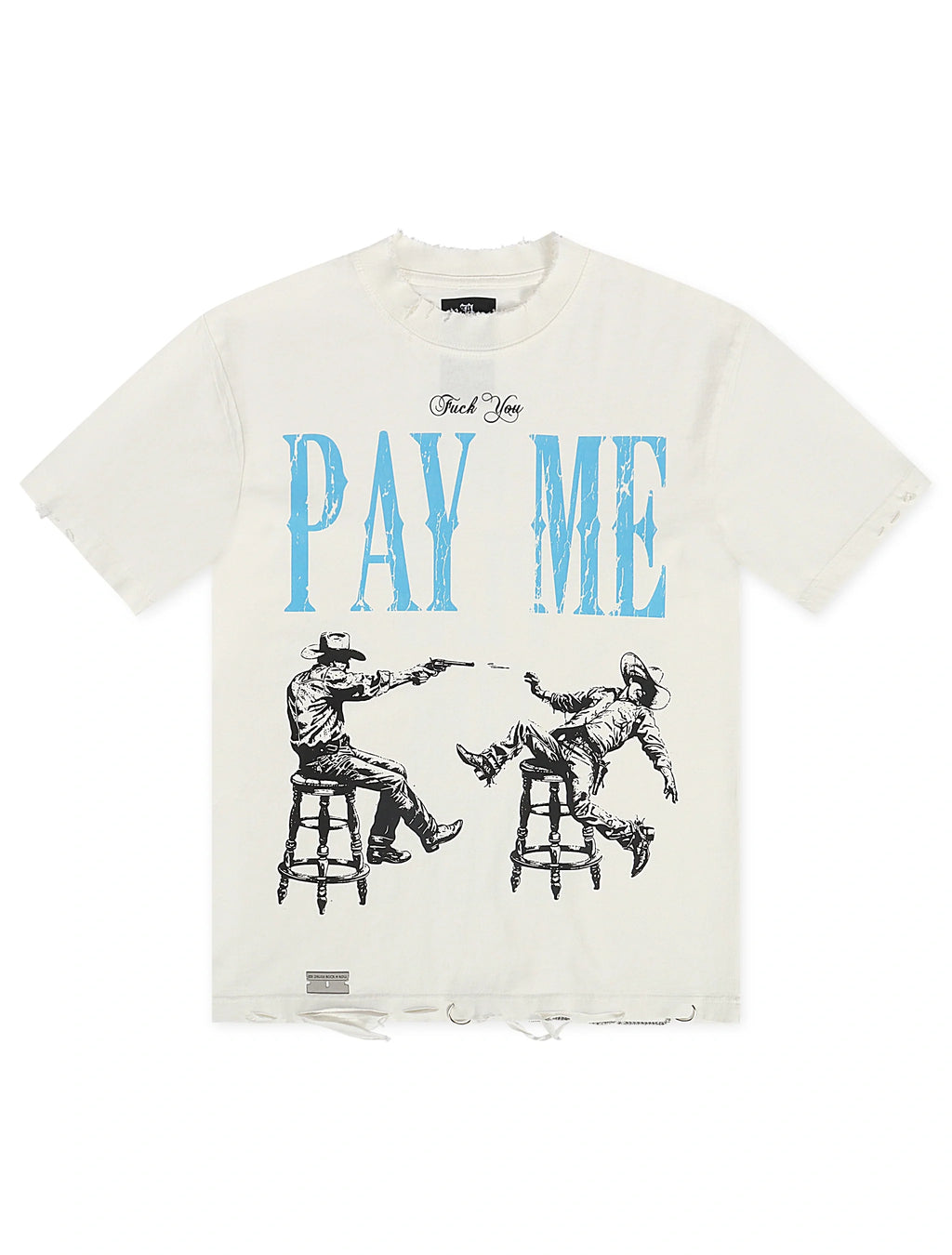 November Reign We Play For Keep Hand Shredded Tee - White