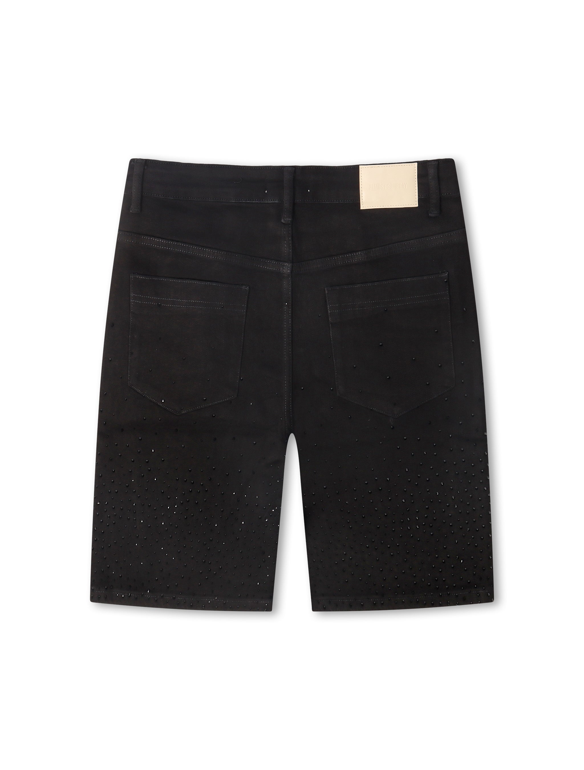 Almost Someday Solomon Rhinestone Jorts - Black