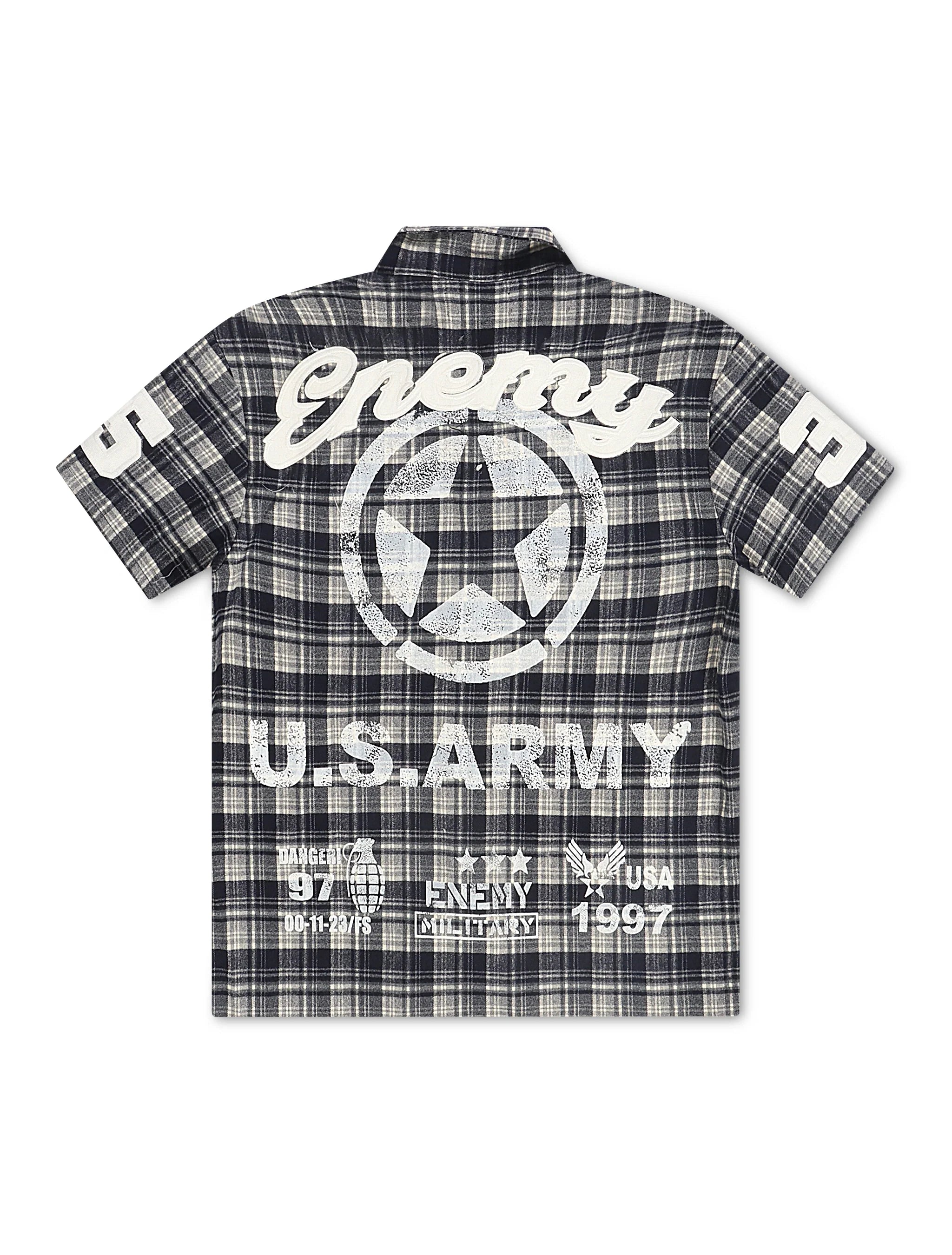 N.M.E NYC No Mercy Flannel Overshirt - Blue