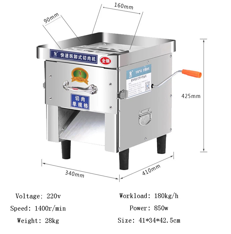 Wholesale Price Desktop Stainless Steel Electric Fresh Meat Shredding   Machine/drawer Type Meat Slicer