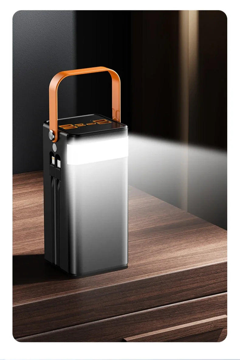Super Fast Charging160000MAh BCAK Brand Outdoor Power Bank Comes with Line Camping Large Capacity Mobile Power Supply for Iphone
