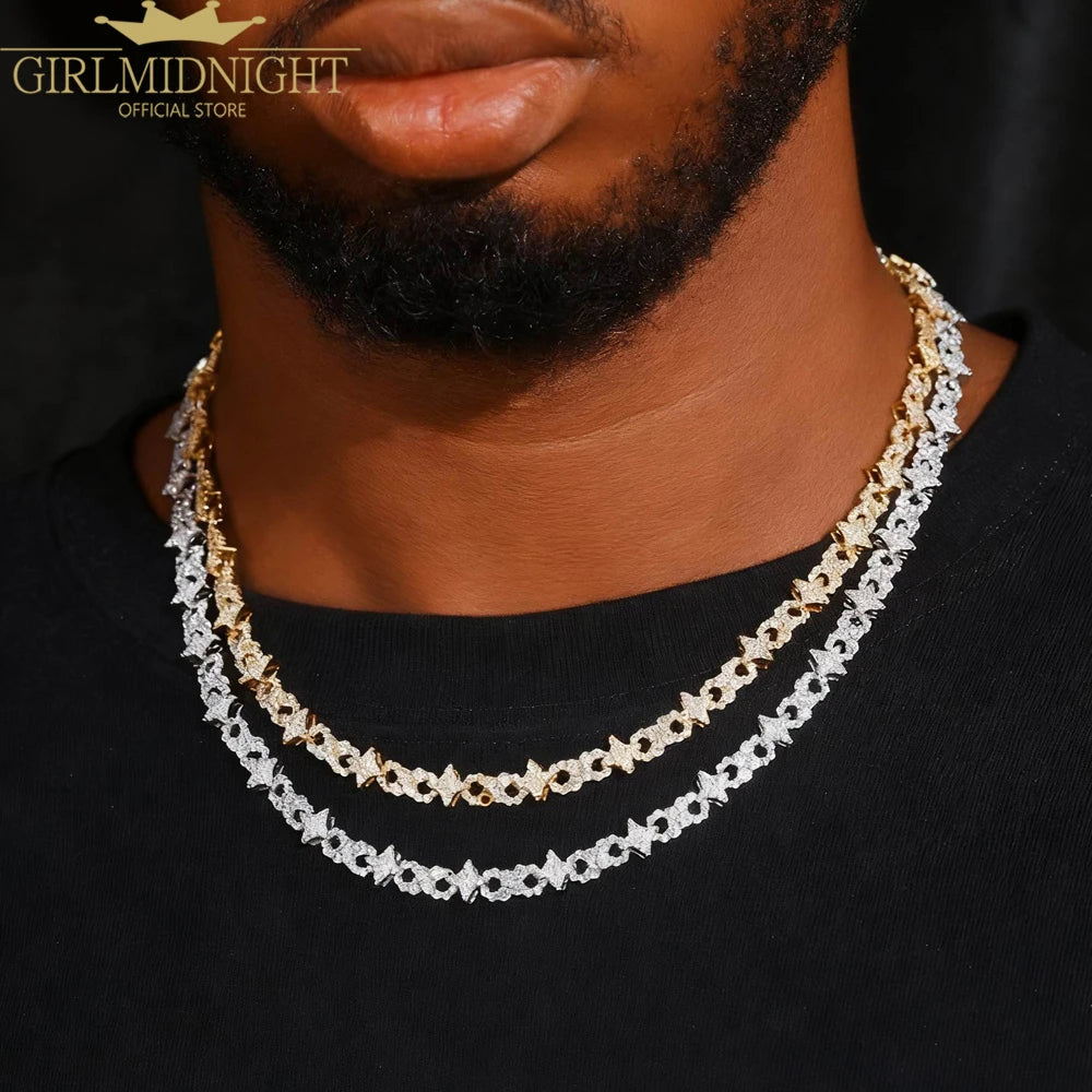 New Fashion Design Style 9MM Infinity Symbol Star Necklace Iced Out Cubic Zirconia Cuban Link Chain Men Women Hip Hop Jewelry
