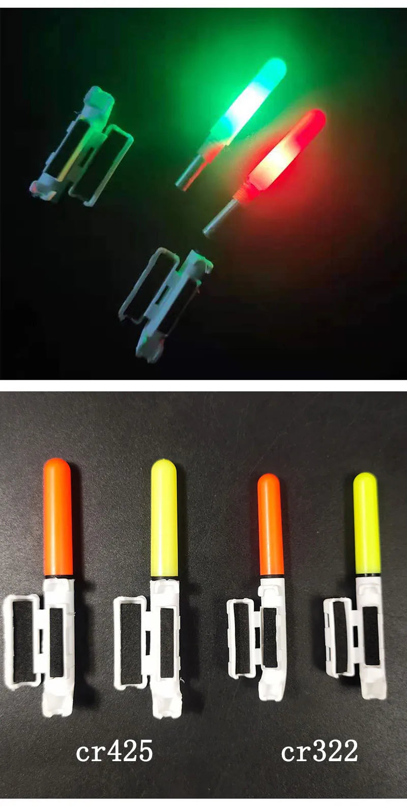 5 pcs/lot Electronic Light Stick With 5 Rechargeable battery Clip on Fishing Rod  Waterproof Glowing Lamp Night Fishing A568