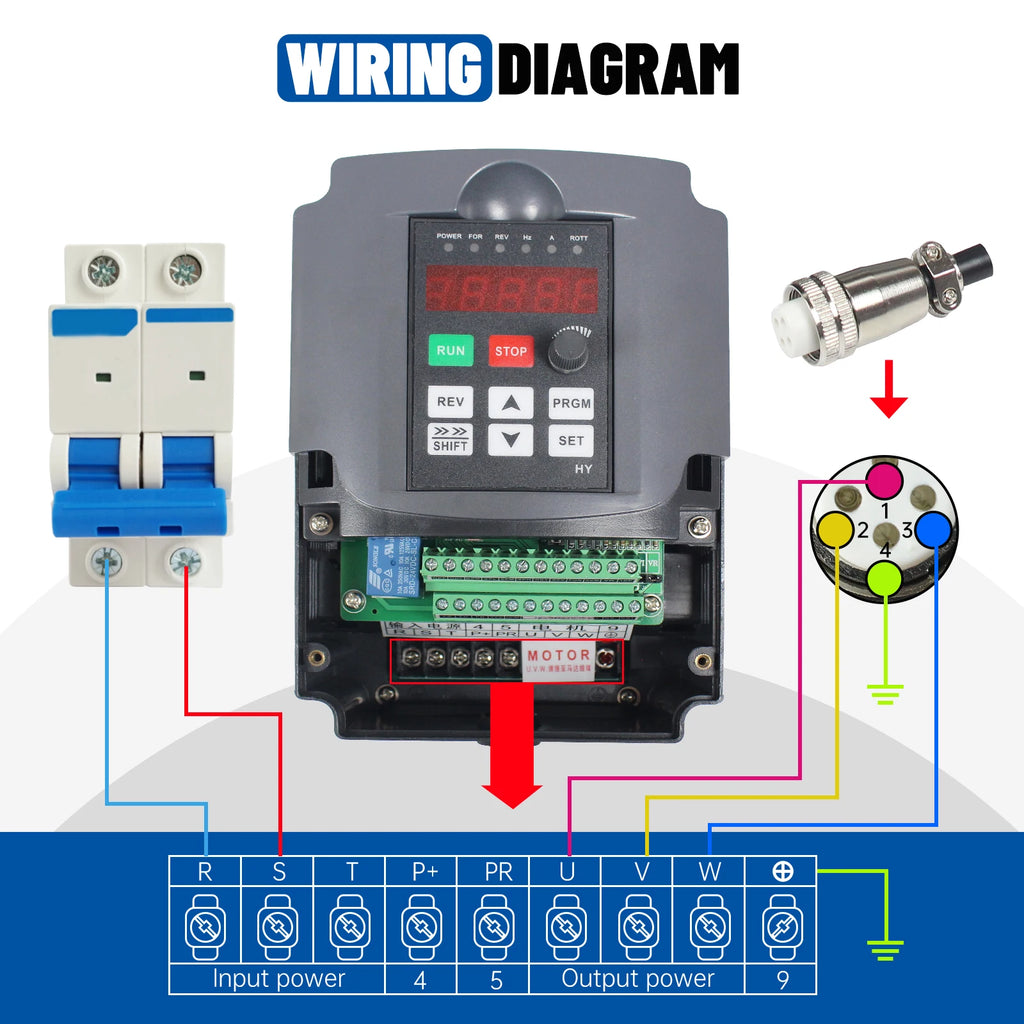 3KW 220V HY HUAN YANG Inverter VFD CNC Spindle motor speed control Variable Frequency Drive 0-400Hz 3P output 1HP or 3HP Input