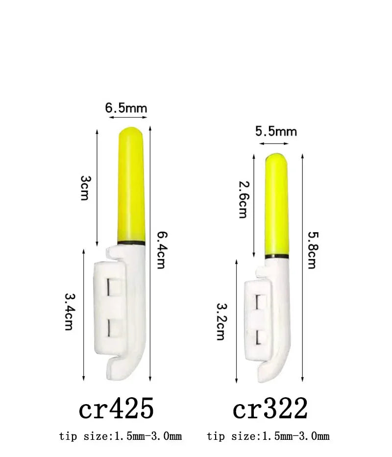 5 pcs/lot Electronic Light Stick With 5 Rechargeable battery cr322 cr425 Clip on Fishing Rod  Waterproof Lamp Night Fishing J525