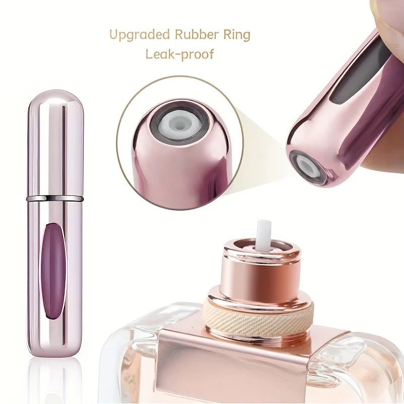 5 5ml Refillable Perfume Bottles, Mini Perfume Spray Bottles, Refillable Perfume Spray Scent Pump Boxes, Portable Empty Perfume Spray Bottles Suitable for Women and Men for Travel