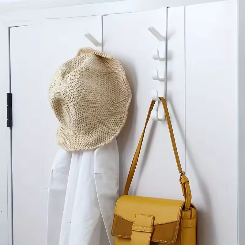 4-Hook Over-the-Door Adjustable Clothing & Bag Organizer