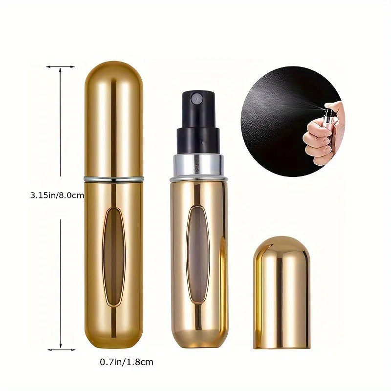 5 5ml Refillable Perfume Bottles, Mini Perfume Spray Bottles, Refillable Perfume Spray Scent Pump Boxes, Portable Empty Perfume Spray Bottles Suitable for Women and Men for Travel