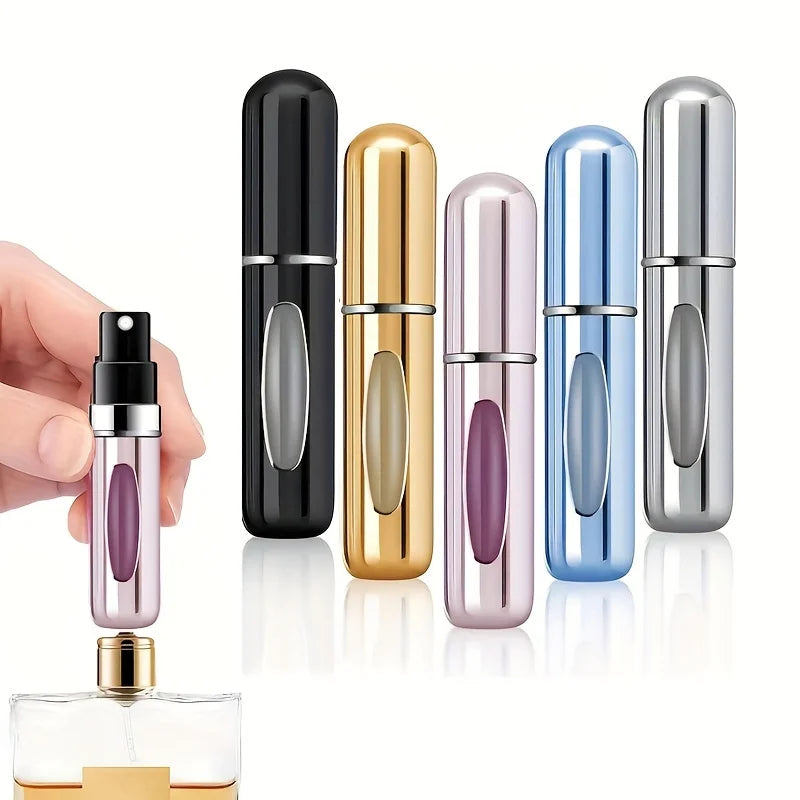 5 5ml Refillable Perfume Bottles, Mini Perfume Spray Bottles, Refillable Perfume Spray Scent Pump Boxes, Portable Empty Perfume Spray Bottles Suitable for Women and Men for Travel