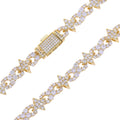 New Fashion Design Style 9MM Infinity Symbol Star Necklace Iced Out Cubic Zirconia Cuban Link Chain Men Women Hip Hop Jewelry