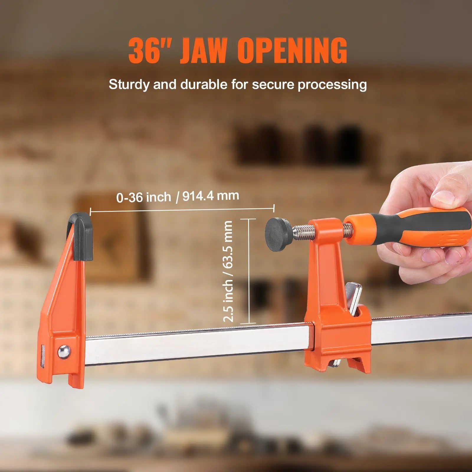 Adjustable Clamp 36 Inch Bar Clamp 600 Lbs Load Capacity Woodworking Metal Clamping Tool