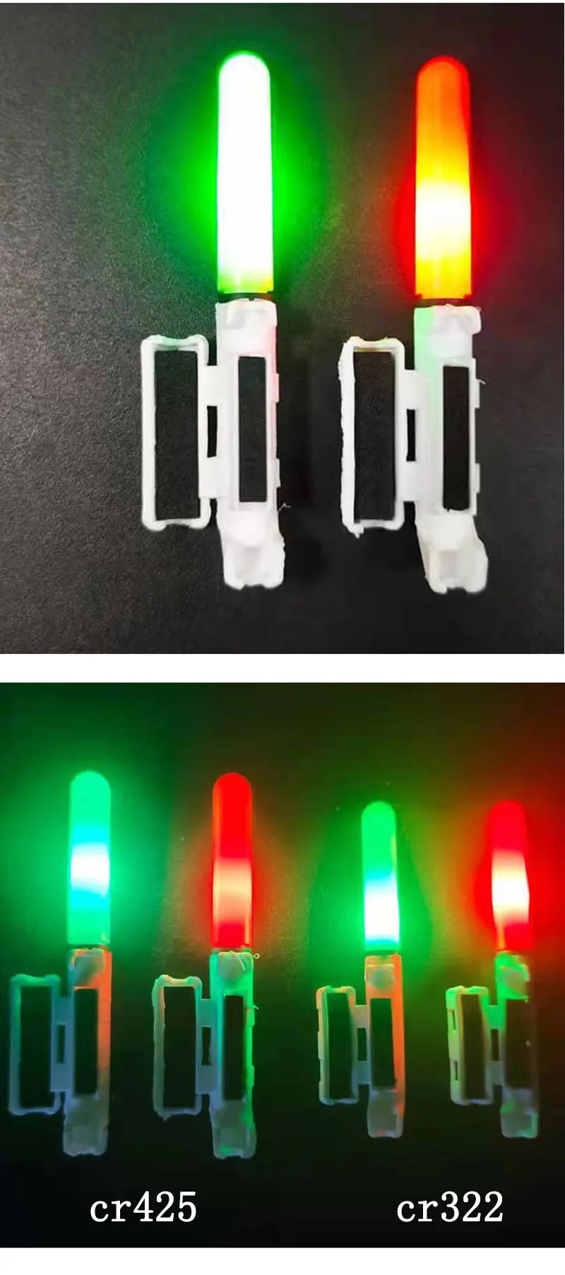 5 pcs/lot Electronic Light Stick With 5 Rechargeable battery Clip on Fishing Rod  Waterproof Glowing Lamp Night Fishing A568
