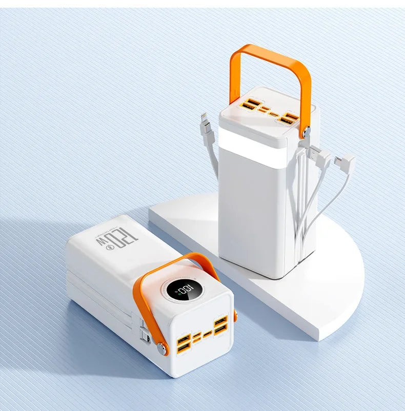 Universal Super Fast Charging 160,000 MAh Power Bank Comes with Line Outdoor Camping Large Capacity BCAK Mobile Power Supply 500