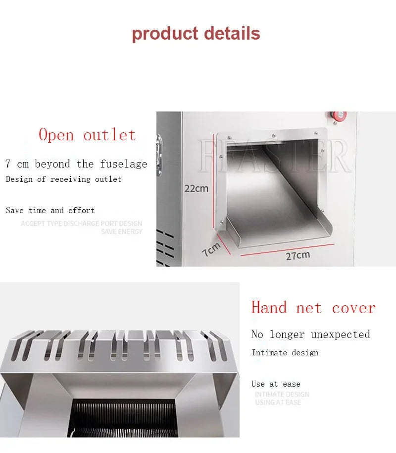 BURUIMU Electric Meat Slicer 2200W Commercial Meat Cutter  Stainless Steel Blades Food Cutting Slicing Kitchen Machine