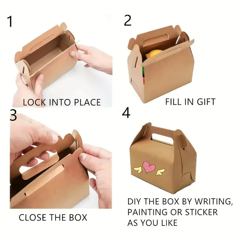 10/30 pack, party packaging box, kraft paper candy box, DIY party decoration cake box, packaging box, wedding decorations