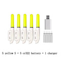 5 pcs/lot Electronic Light Stick With 5 Rechargeable battery cr322 cr425 Clip on Fishing Rod  Waterproof Lamp Night Fishing J525
