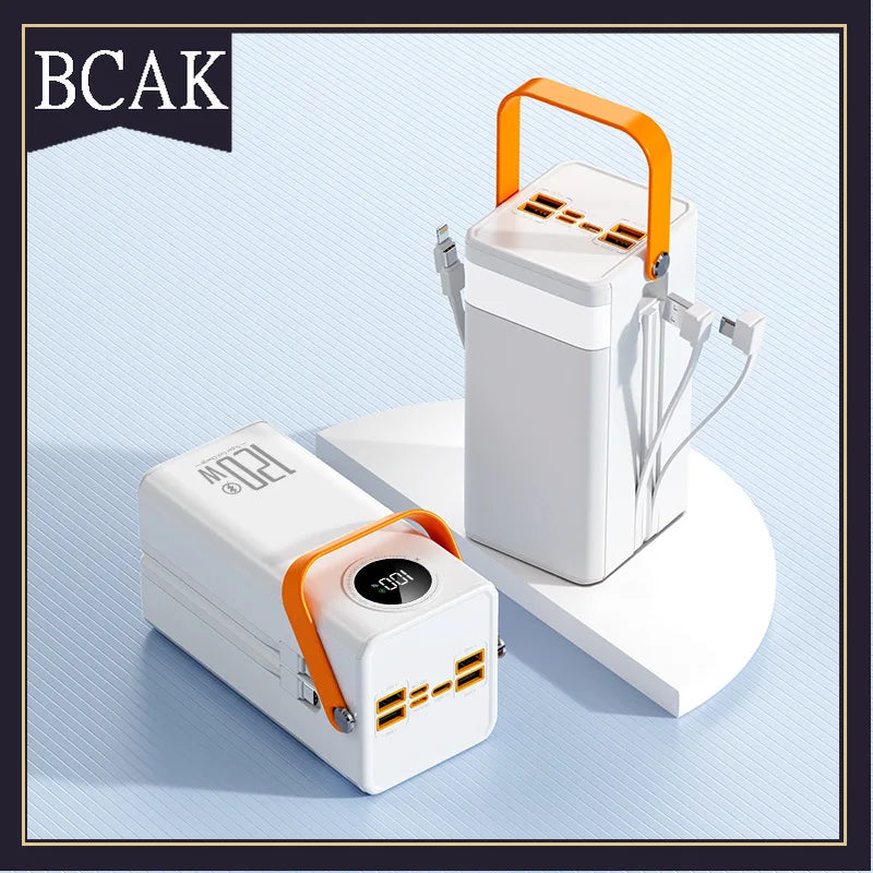 Super Fast Charging160000MAh BCAK Brand Outdoor Power Bank Comes with Line Camping Large Capacity Mobile Power Supply for Iphone