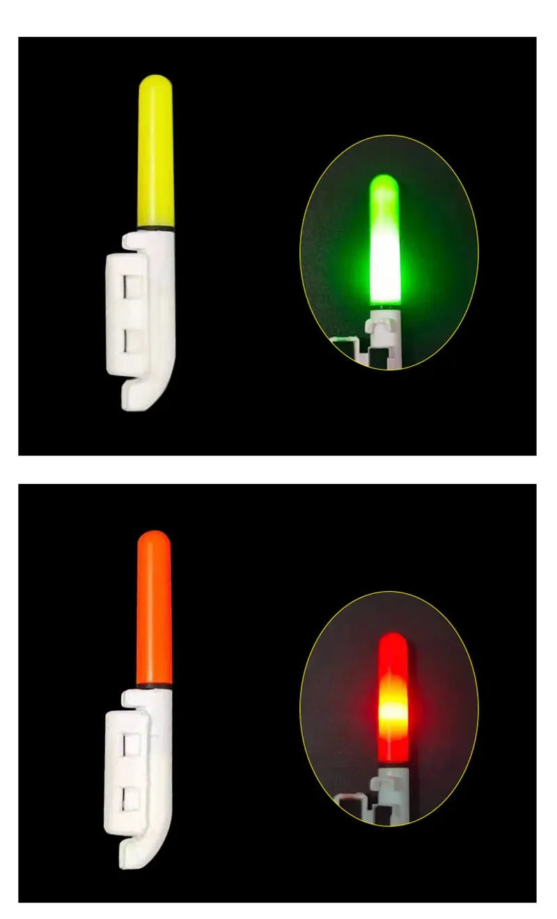10 pcs/lot Light Stick With Rechargeable battery CR3322 CR425 Clip on Fishing Rod Tip Waterproof Glowing Lamp D002