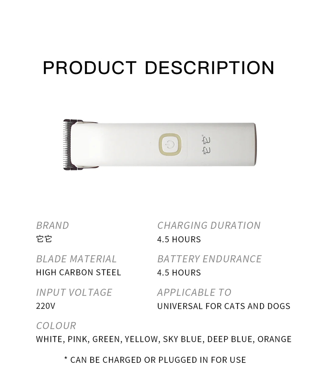TAA Dog Electric Clippers Sets Professional Pet Grooming Clipper for Dog Pet Hair Clipper Accessories Metallurgy Steel Blade T1