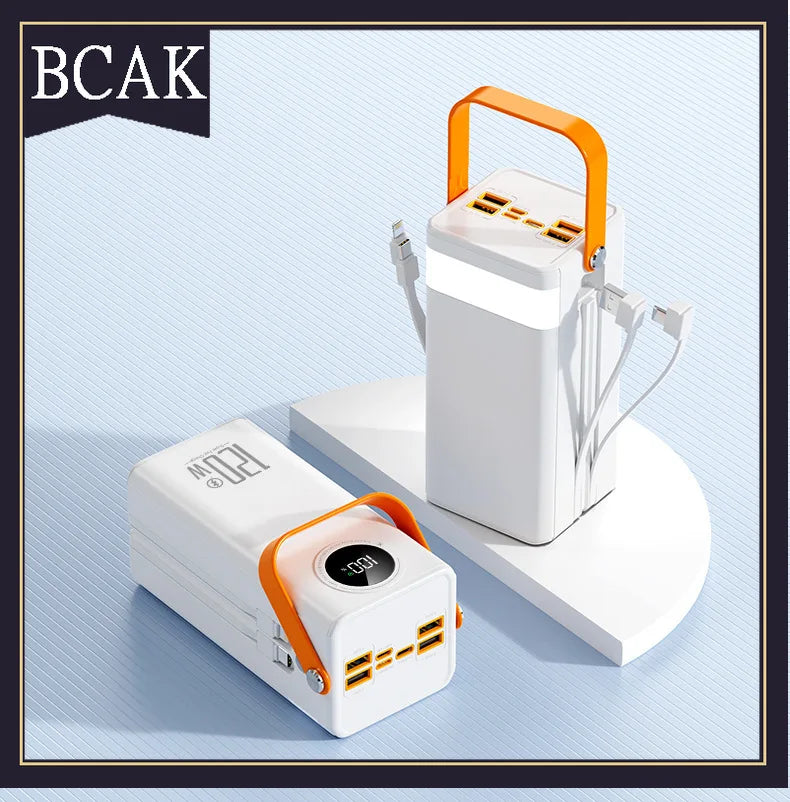 Super Fast Charging160000MAh BCAK Brand Outdoor Power Bank Comes with Line Camping Large Capacity Mobile Power Supply for Iphone
