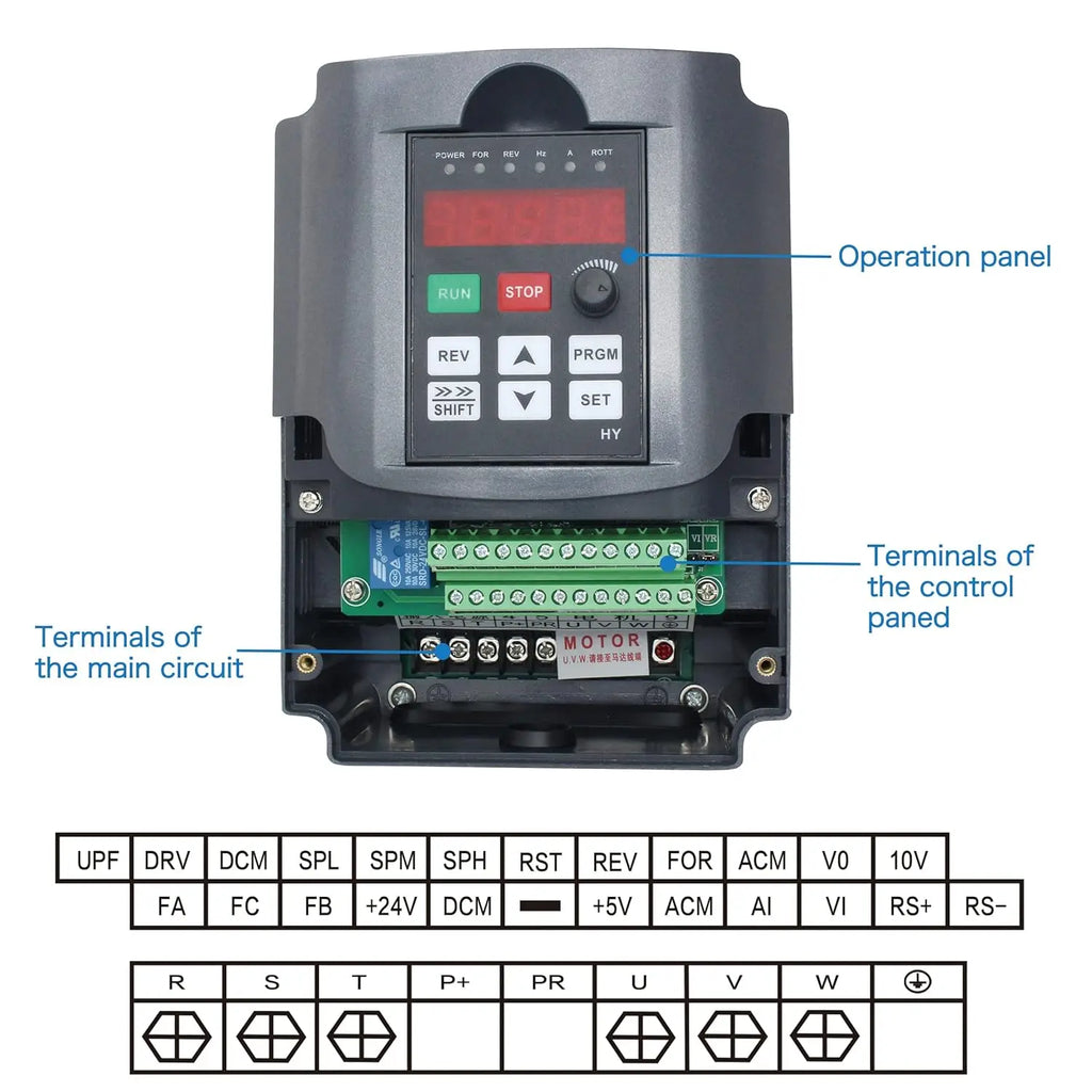 3KW 220V HY HUAN YANG Inverter VFD CNC Spindle motor speed control Variable Frequency Drive 0-400Hz 3P output 1HP or 3HP Input