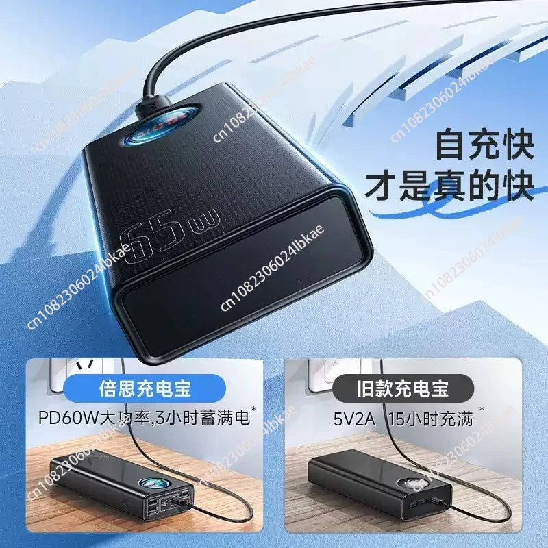 Digital Display 30000mAh Quick 65W Mobile Charger Power Bank For Baseus