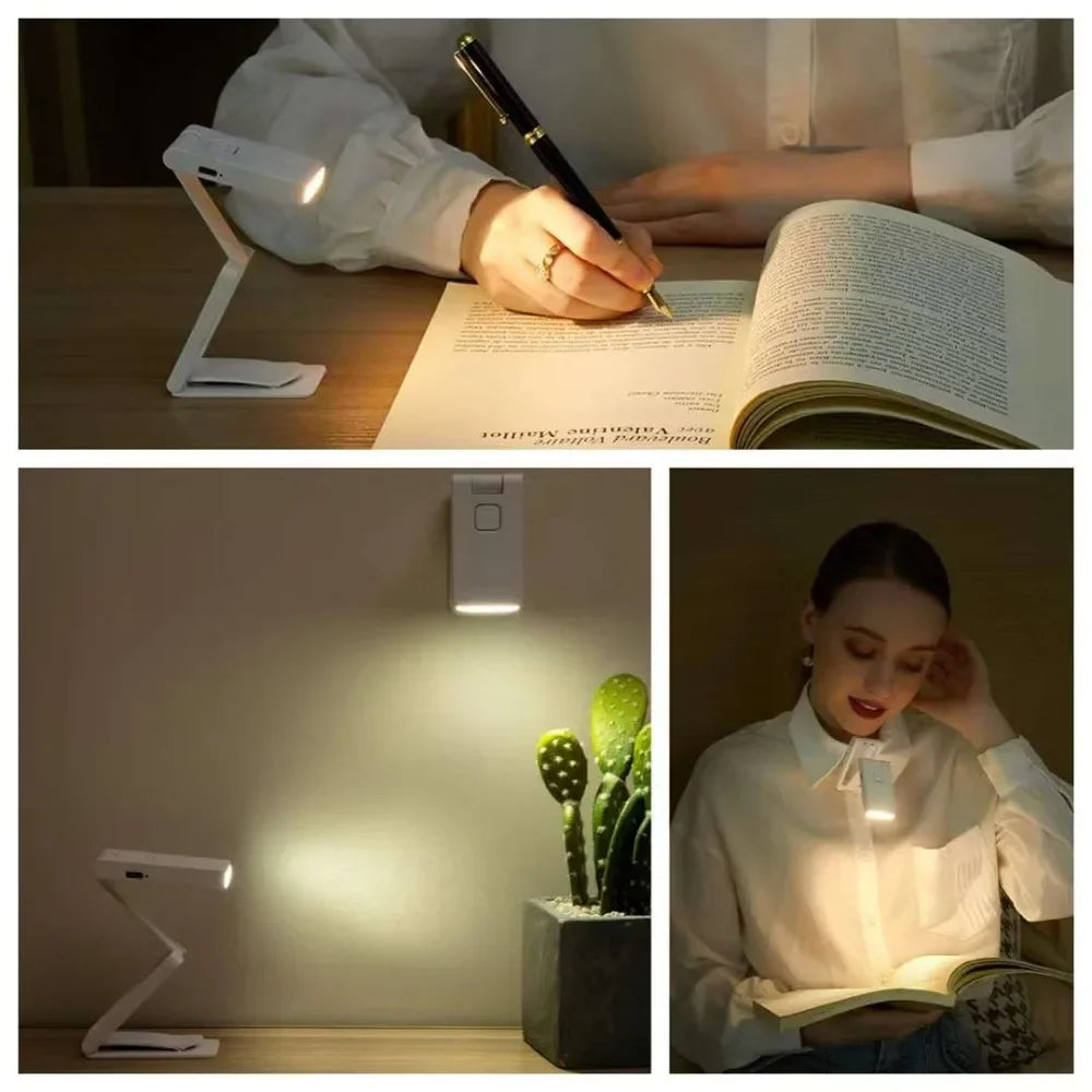 New Night Lights USB Rechargeable Folding Portable Reading Book Lights Eye Protection 3 Light Colors Adjustable Brightness Lamp