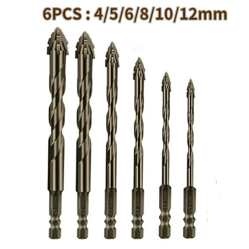 High-Four-edged serrated eccentric drill for dry drilling of ceramic tiles, glass, marble, concrete, stainless steel drill bits