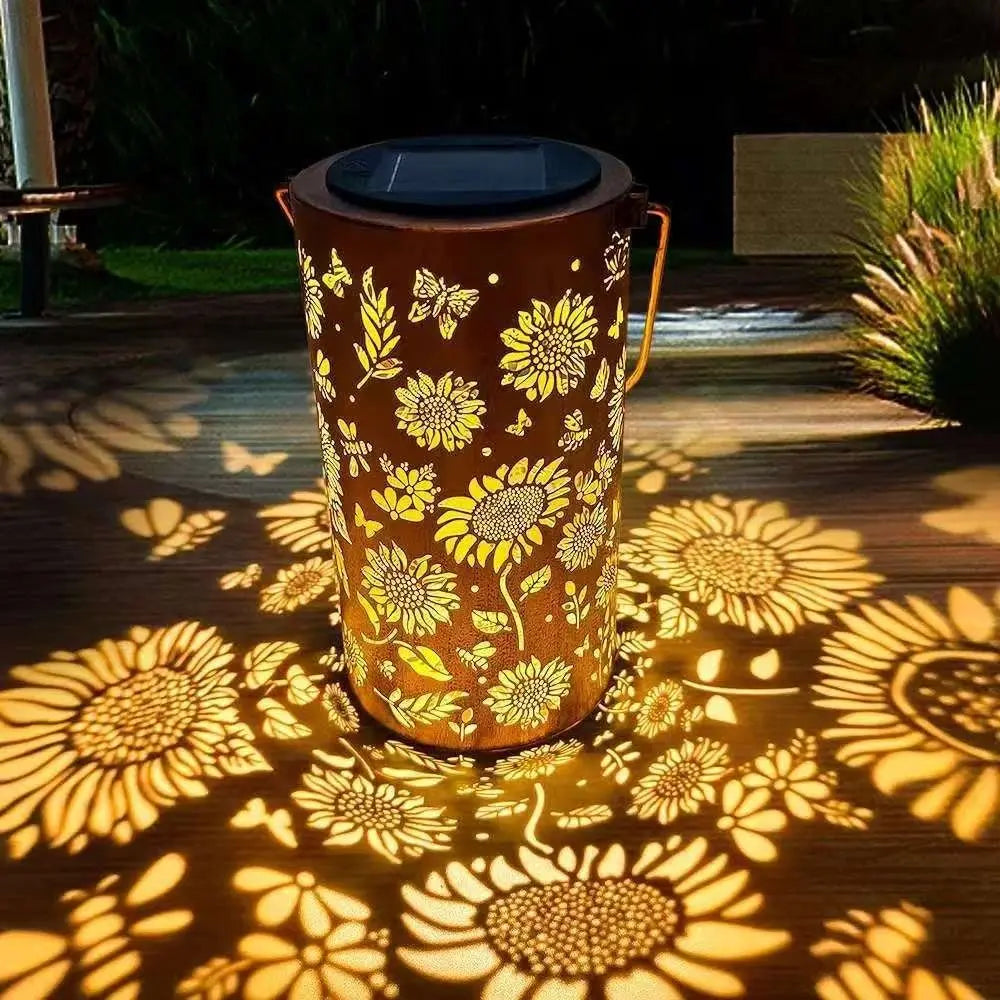 Sunflower Light and Shadow Light Waterproof Outdoor Light  Solar Powered for Night Pathway Lawn Garden Patio Decor Lighting
