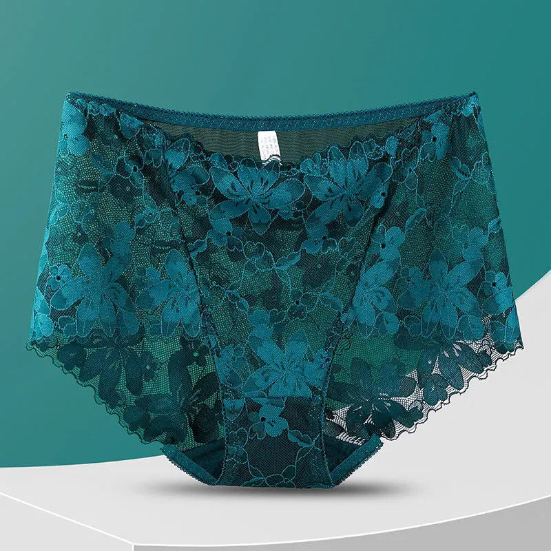 Sexy lingerie for women underwear cutout lace  floral panties Plus size ropa mujer high waist sheer mesh  interior femenina