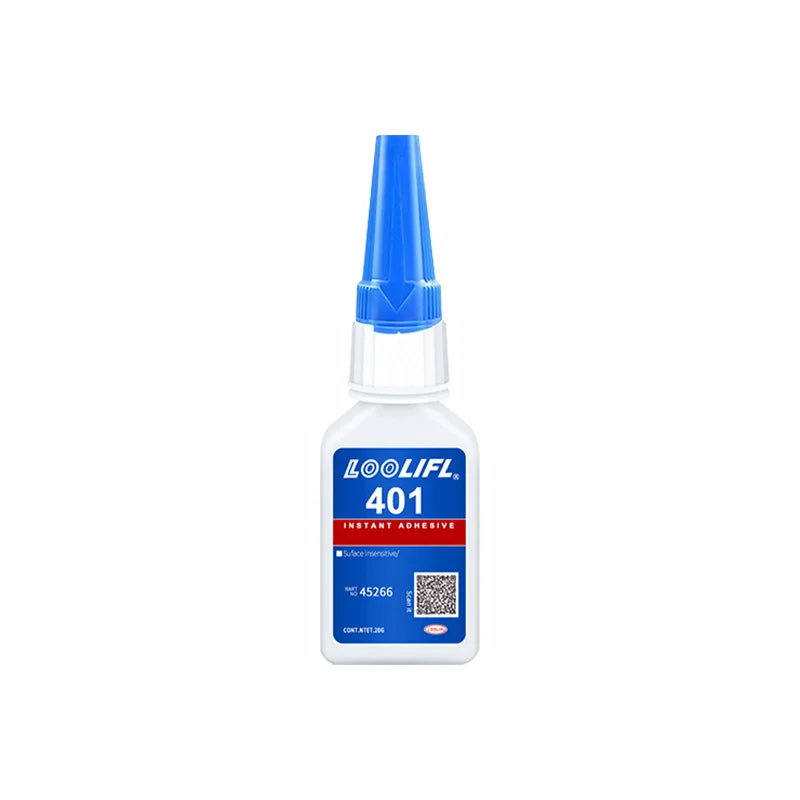 Brand-new upgraded 401 super cyanoacrylate glue, instant drying in 5 seconds, waterproof, stable and versatile bonding tool.