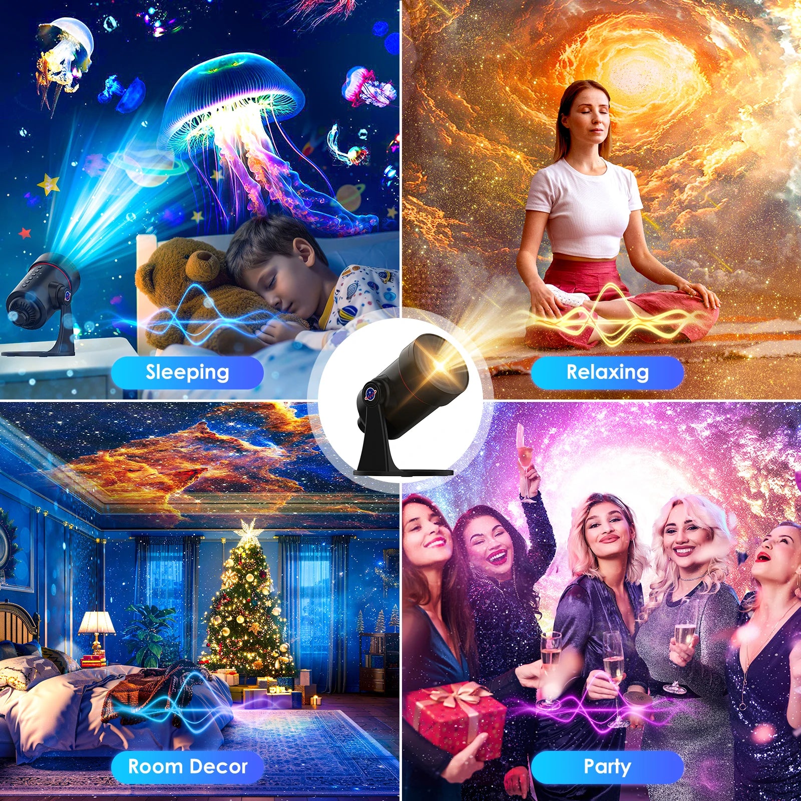 Starry Projector Galaxy Night Light HD Lmage Disc Upgraded Planetarium Projector With 28 White Noises For Bedroom Living Room