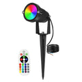 RGBW Landscape Lighting 10W with Remote Spotlight 110V 220V IP65 Waterproof for Yard Tree Lawn Garden Outdoor Christmas Light