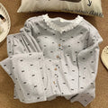 Harajuku Style Cartoon Relax Bear Women's Pajamas Plus Size 2PCS Set Cute Print with Chest Pad Autumn Winter New Loose Sleepwear