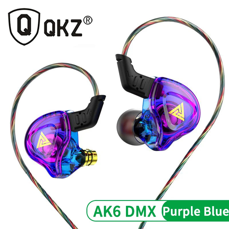 3.5MM Headset Music Earbuds In Ear With Mic Original QKZ AK6 Copper Driver HiFi Wired Earphone Race Sport Headphone Bass Stereo
