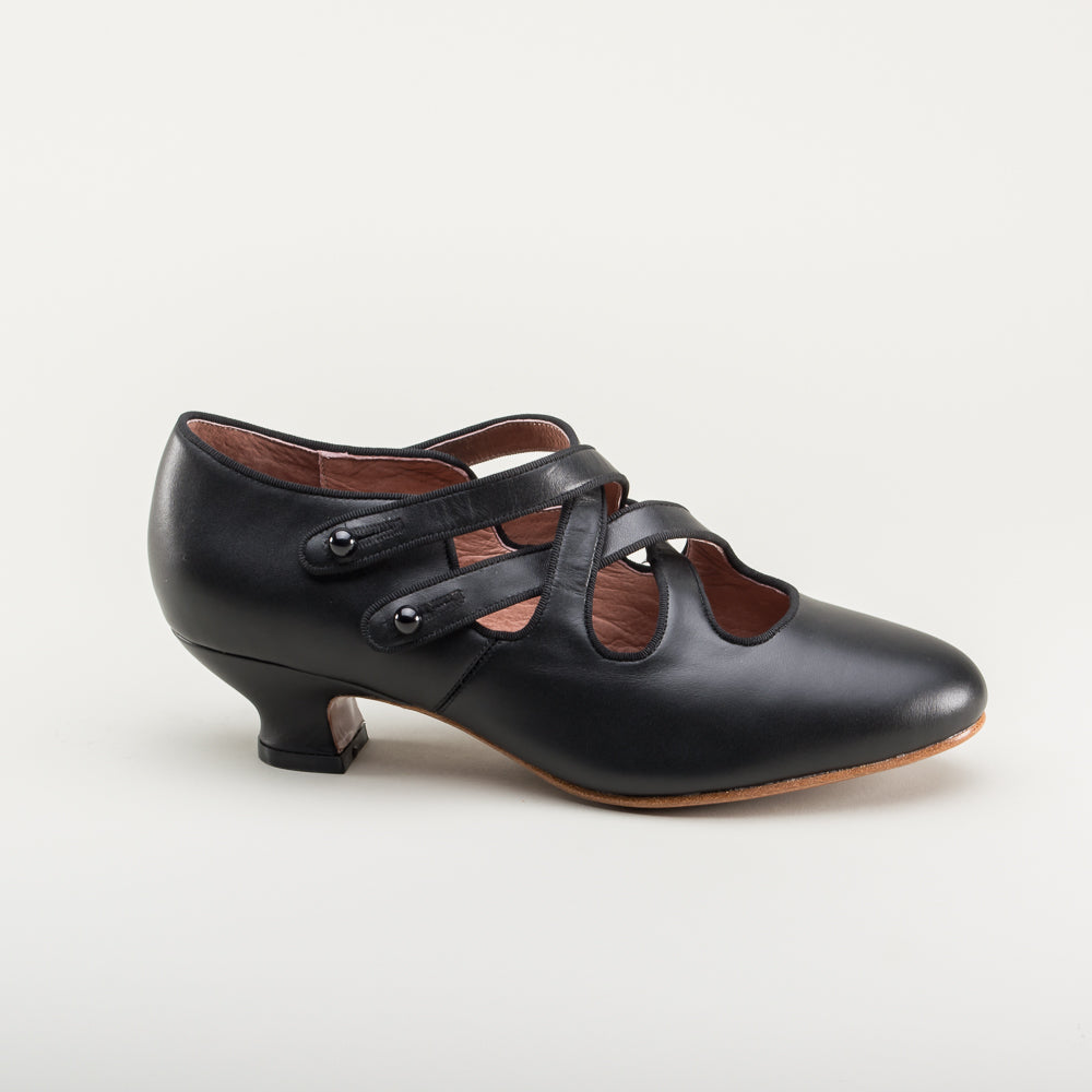Astoria Edwardian Leather Shoes (Black)