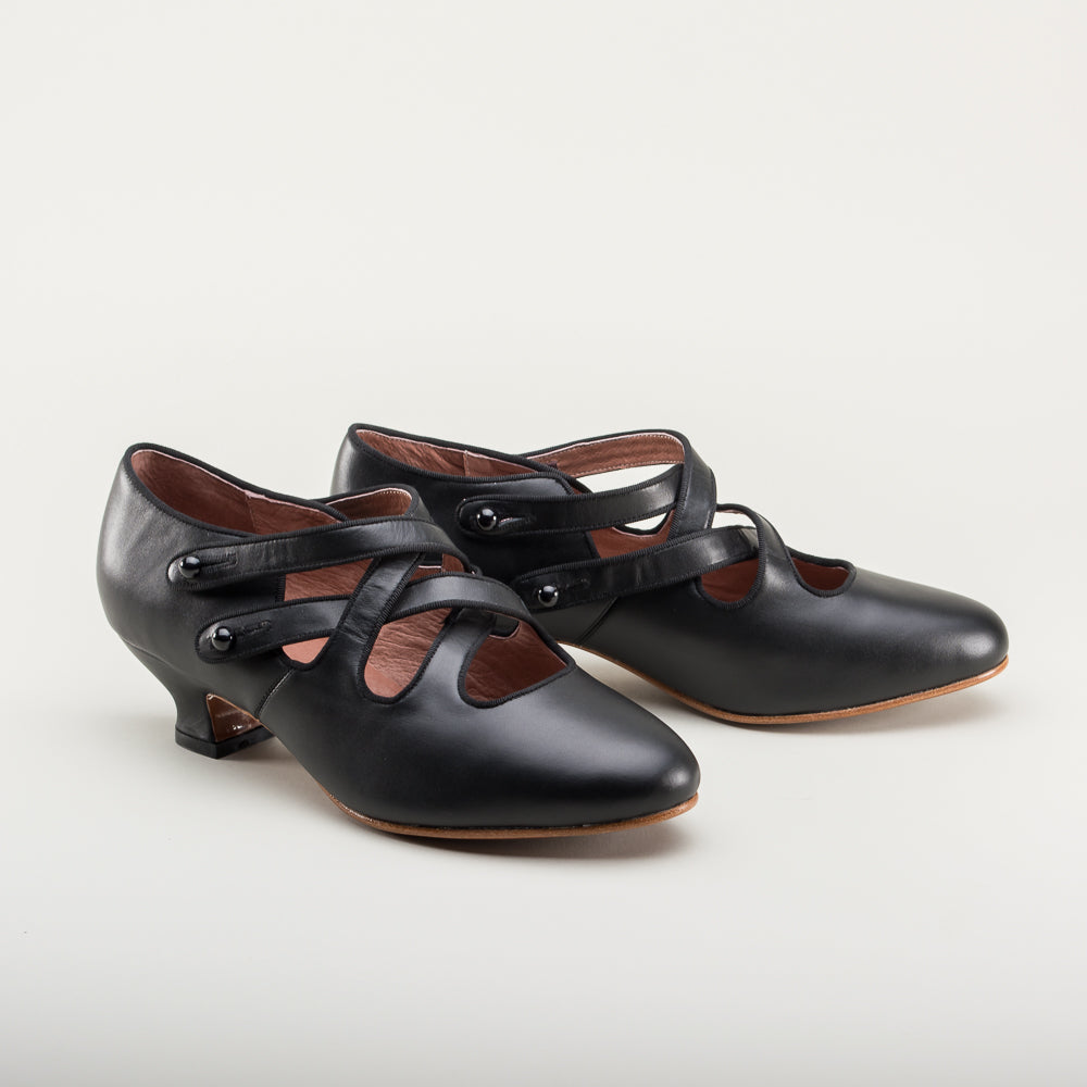 Astoria Edwardian Leather Shoes (Black)