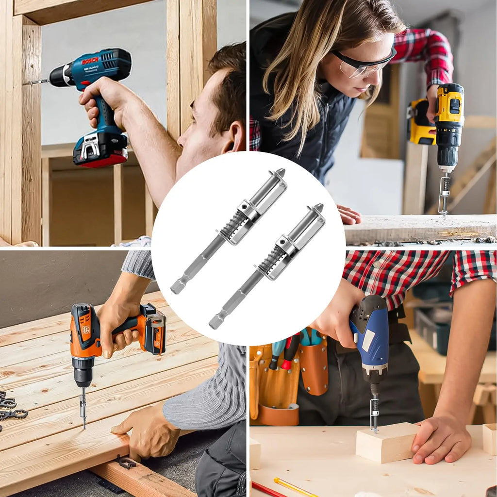 Spring-loaded screw holder drill bit anti-drop screwdriver bit fixing clamp set, suitable for electricians and home DIY repairs.