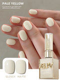 Hassleless 1 Bottle (15ml) Pale Yellow Solid-Color Nail Gel — Simple, Beginner-Friendly Soak-Off Gel Polish, Suitable for All Se