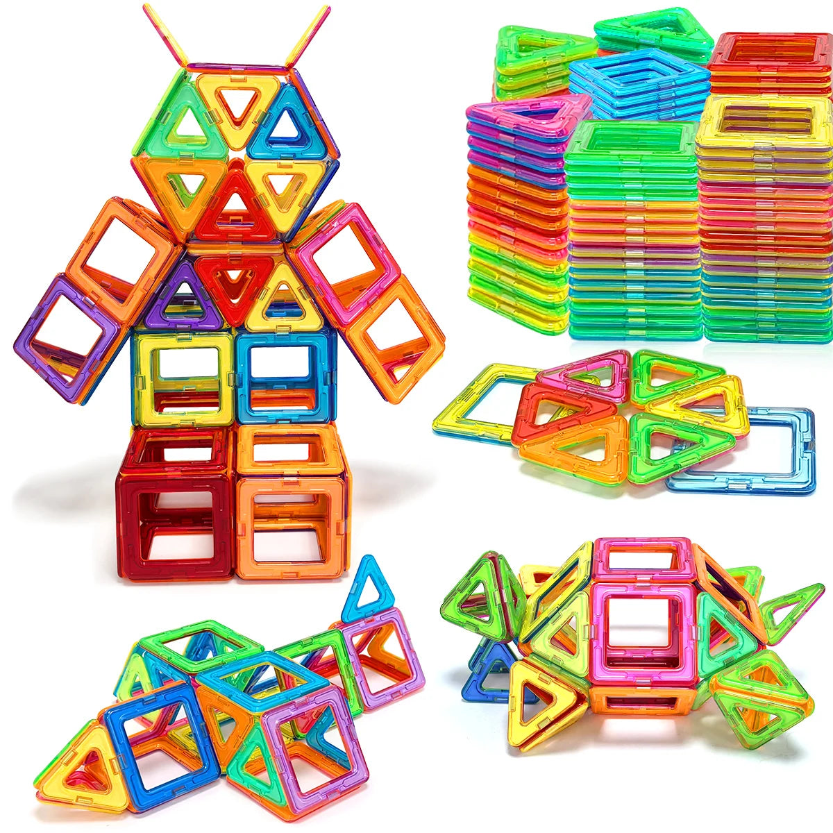 Medium Size Magnetic Block Building Toy Set，Creative Construction STEM Toy,Back-to-School Season, Birthday Gift