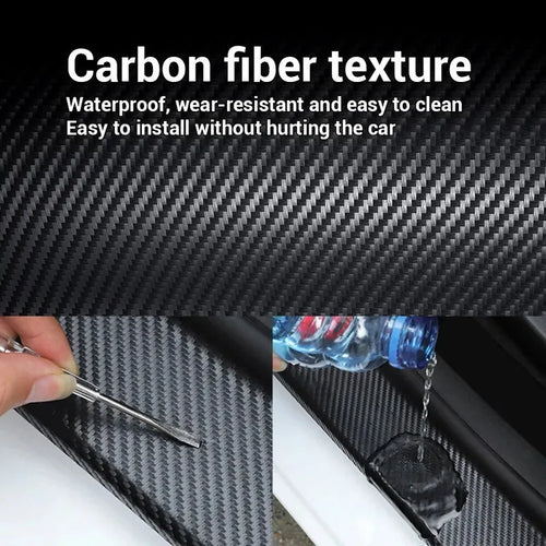 1-5m Nano Carbon Fiber Car Tape Sticker Door Mirror Protector Strip Waterproof Adhesive Protective Film DIY Accessory
