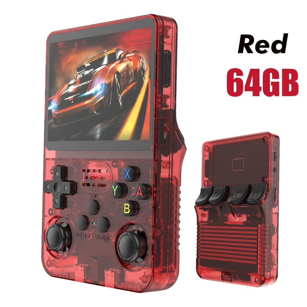 R36S Retro Handheld Game Console with ARKOS System 3.5IPS 128GB/64GB  Storage Preloaded Games Portable Gift for Boys & Gamers