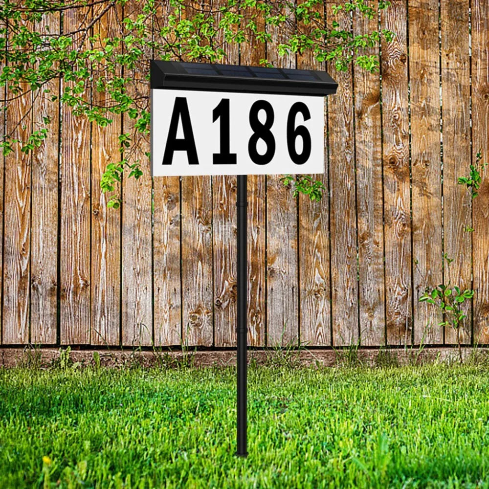 New Solar Door Sign Lights Outdoor Waterproof 30LED Digital Wall Mounted Home Number Address Plaque Doorway Yard Garden Lights