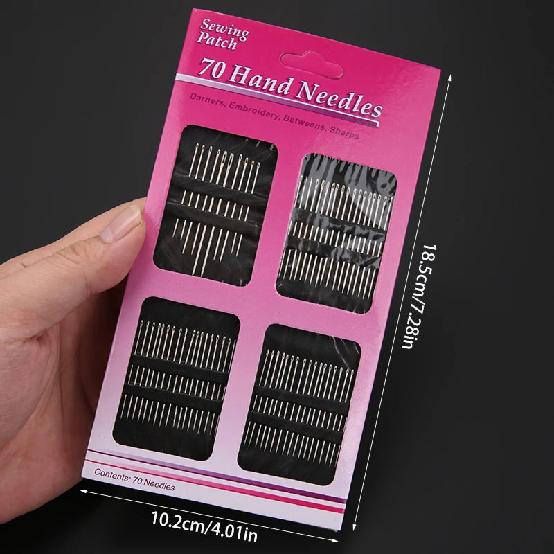 Stainless Steel Big Eye Hand Sewing Needles Set with Different Sizes for Sewing Needlework Embroidery Needles