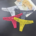 4Pcs Sexy Lace Thong Panties Women Low Rise Transparent Lingerie Set Plus Size