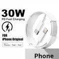 30W PD Fast Charging Cable for iPhone 14 13 12 mini 11 Pro XS Max XR X 8 7 Plus SE Cable 1m 1.5m 2m 3m