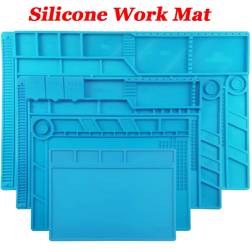 Magnetic Mat Silicone Repair Mat Circuit Board Soldering Pad Heat Resistant 932°F Anti-Static for ESD Iron Phone Repair